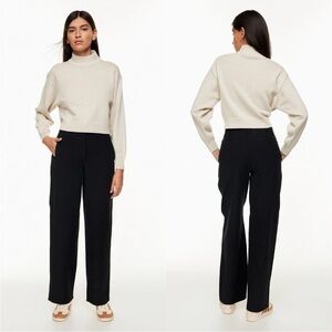 Wilfred Free Aritzia Ascendant Black High Rise Wide Leg Utility Pants Size 10